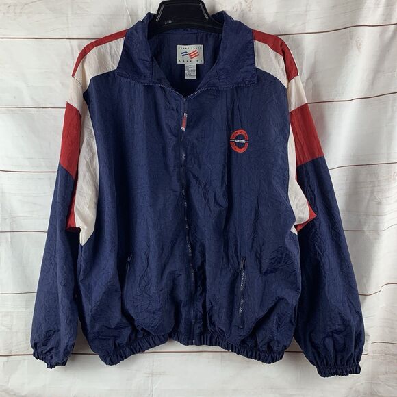 Perry Ellis Jacket Sports Tracksuit Windbreaker Vintage 90s America Flag Olympic - Picture 3 of 16